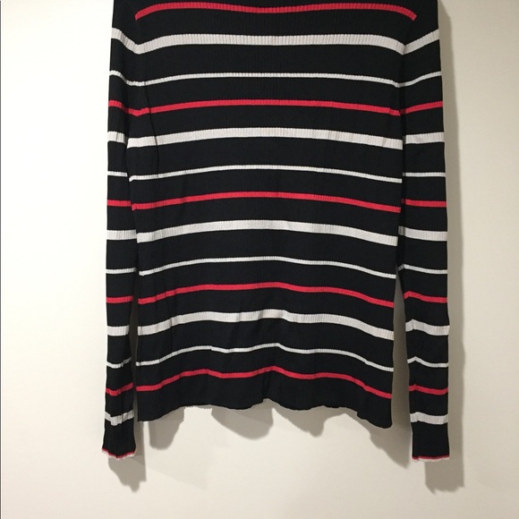 NWT ST. JOHN Caviar Collection Stripe Knit Top XL - Picture 4 of 5